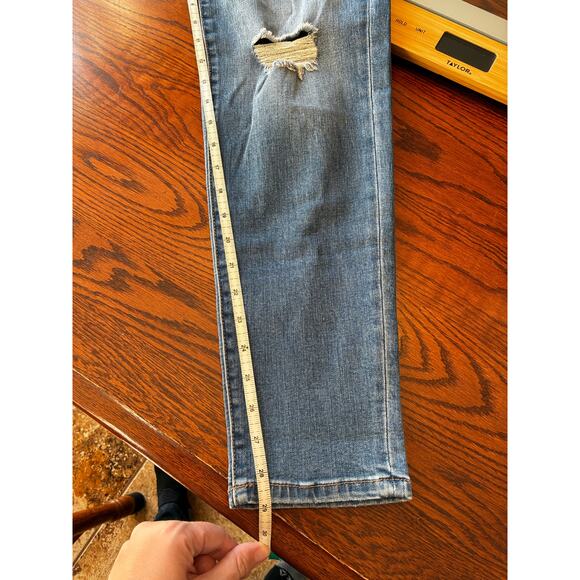 Lularoe Distressed Skinny Jeans Medium Light Wash Size 32 - Picture 5 of 6